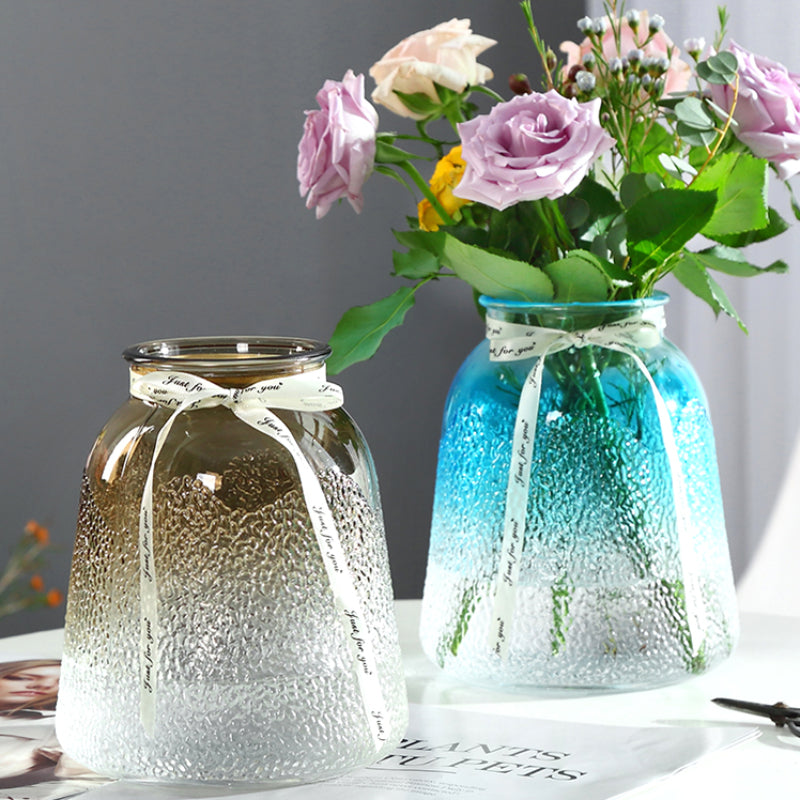 Elegant Frosted Glass Vase Vases June Trading   