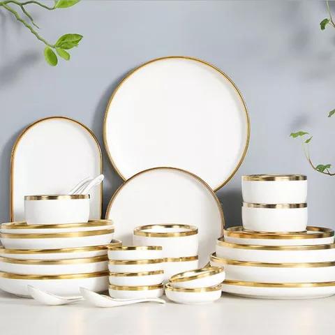 Ivory Gold Rimmed Starter Plate Starter Plates June Trading   