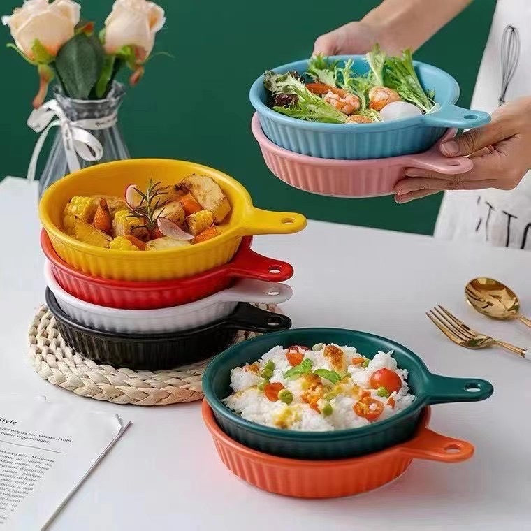 Crinkled Round Baking Tray Serving Bowls June Trading   