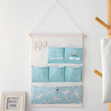 Unicorn Hanging Organizer (6 Pockets) Hanging organisers June Trading Cloud Blue  