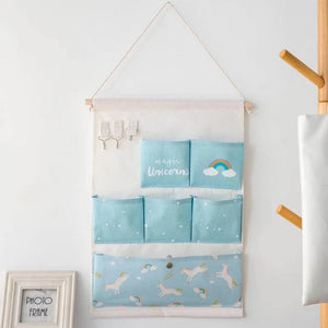 Unicorn Hanging Organizer (6 Pockets) Hanging organisers June Trading Cloud Blue  
