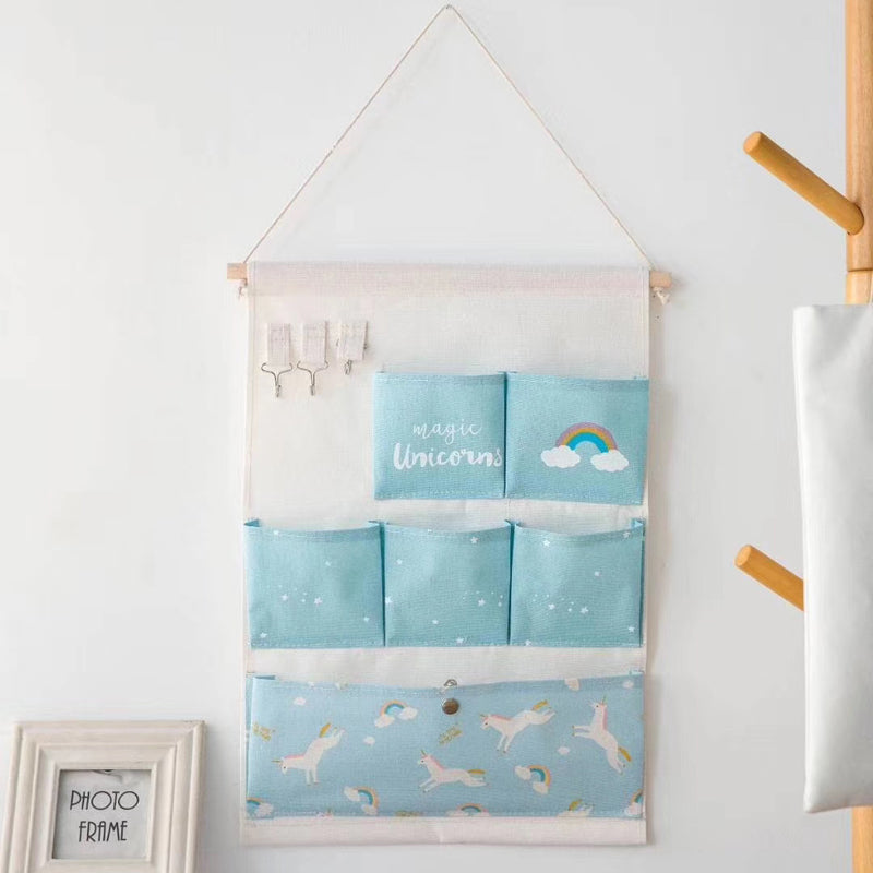 Unicorn Hanging Organizer (6 Pockets) Hanging organisers June Trading Cloud Blue  
