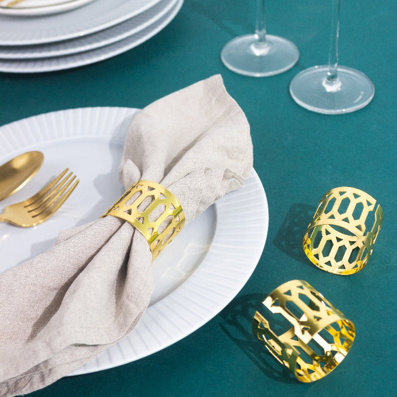 Imperial Gold Napkin Rings (Set of 6) Napkin Rings June Trading   