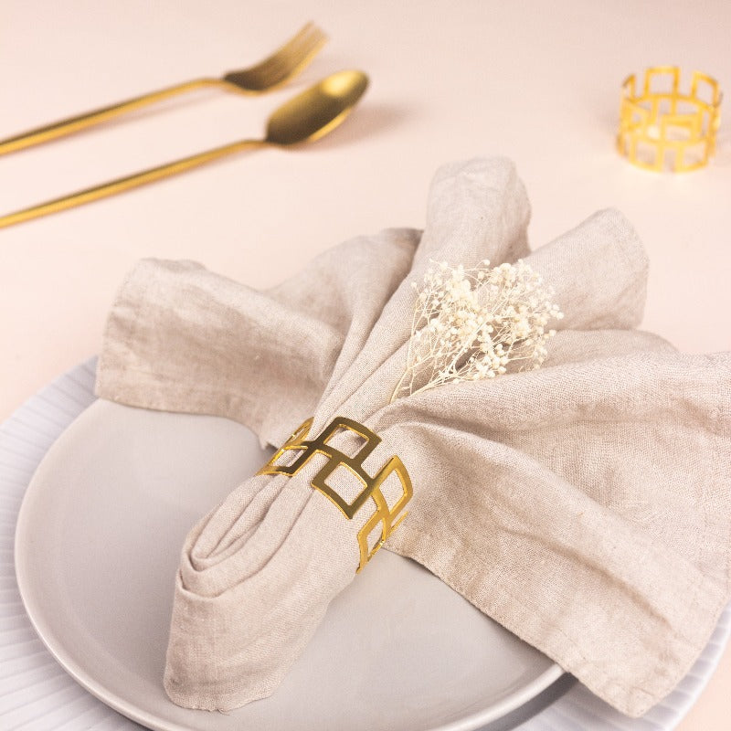 Minimalistic Rose Gold Napkin Rings (Set of 6) Napkin Rings June Trading   