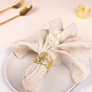 Blossom Rose Gold Napkin Rings (Set of 6) Napkin Rings June Trading   