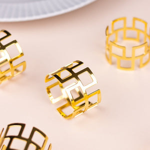 Minimalistic Rose Gold Napkin Rings (Set of 6) Napkin Rings June Trading   