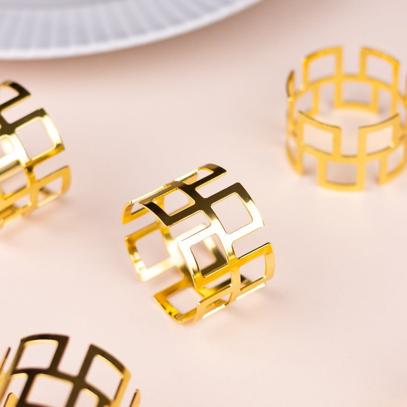 Minimalistic Rose Gold Napkin Rings (Set of 6) Napkin Rings June Trading   