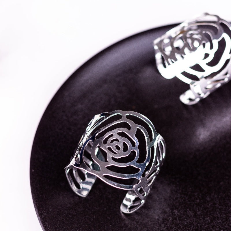Blossom Silver Napkin Rings (Set of 6) Napkin Rings June Trading   