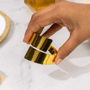Urbane Gold Napkin Rings (Set of 6) Napkin Rings June Trading   