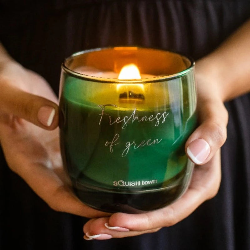 Squish Town - Freshness of Green Aromatherapy Scented Candle Candles Bloomtown Brands   
