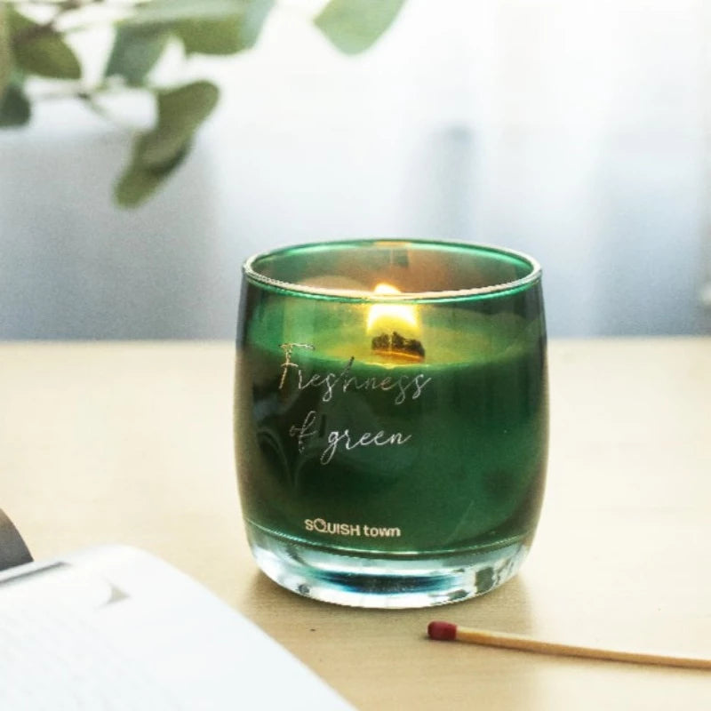 Squish Town - Freshness of Green Aromatherapy Scented Candle Candles Bloomtown Brands   