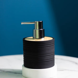 Ribbed Texture Matte Liquid Dispenser Soap Dispenser June Trading Onyx Black  