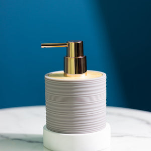 Ribbed Texture Matte Liquid Dispenser Soap Dispenser June Trading Slate Grey  