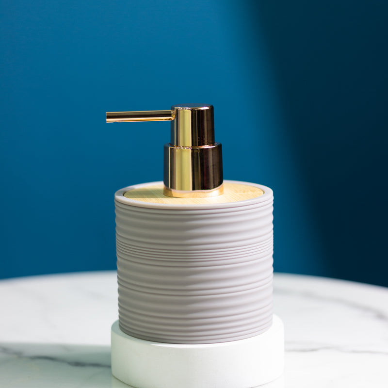 Ribbed Texture Matte Liquid Dispenser Soap Dispenser June Trading Slate Grey  