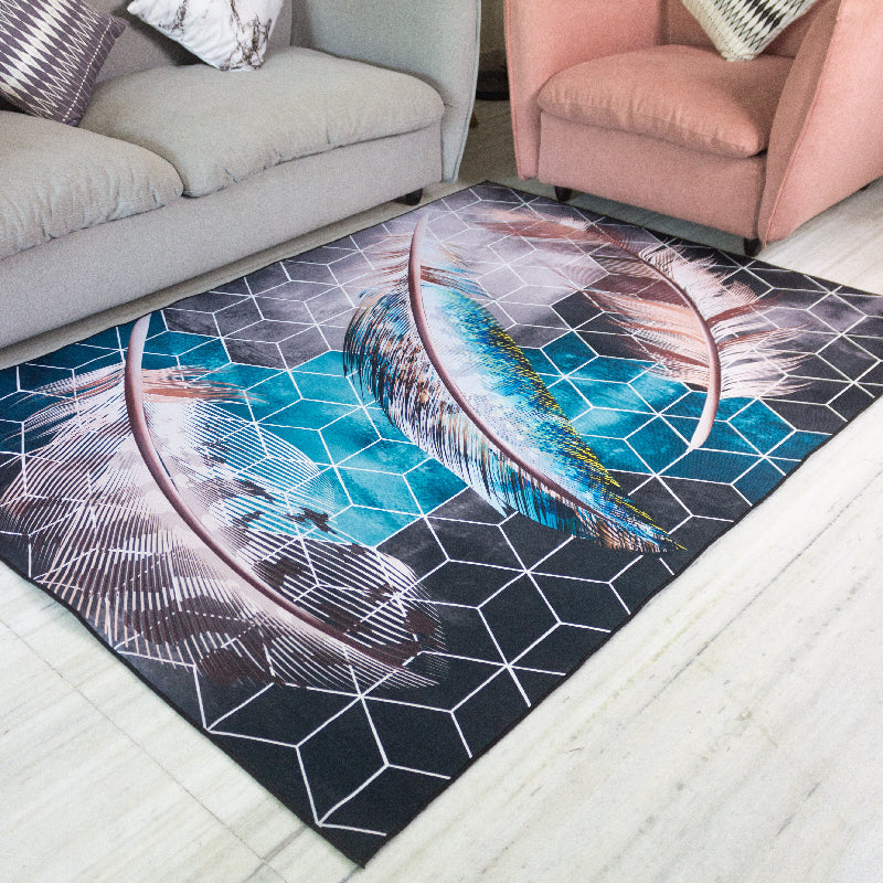 Feather On Honeycomb Modern Home Large Carpet