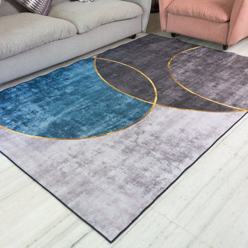 Golden Rings Modern Home Large Carpet