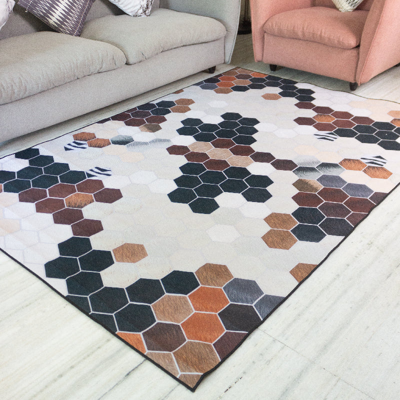 Abstract Honeycomb Modern Home Large Carpet