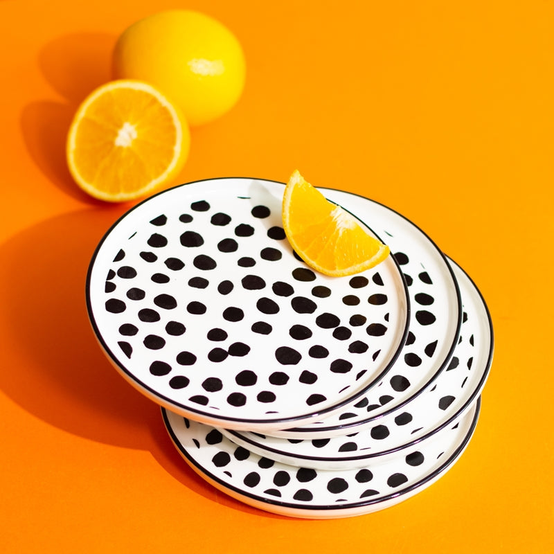 Stylish Patches 6 Inch Snack Plate (Set of 4) Snack Plate June Trading   