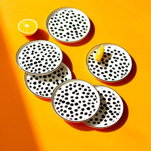 Stylish Patches 6 Inch Snack Plate (Set of 4) Snack Plate June Trading   