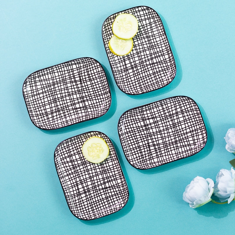 Seamless Pattern Rectangle 5.5 Inch Snack Plate (Set of 4) Snack Plate June Trading   