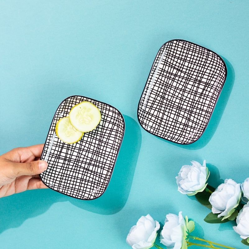 Seamless Pattern Rectangle 5.5 Inch Snack Plate (Set of 4) Snack Plate June Trading   