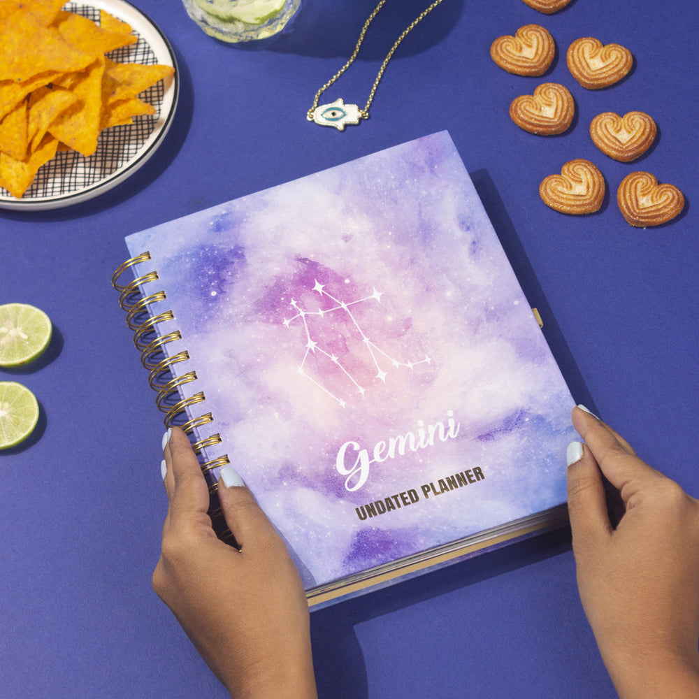 Undated Yearly Planner - Gemini (2023 Collection) + Ultimate Sticker Book Undated Planners June Trading   