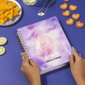 Undated Yearly Planner - Pisces (2023 Collection) + Ultimate Sticker Book Undated Planners June Trading   