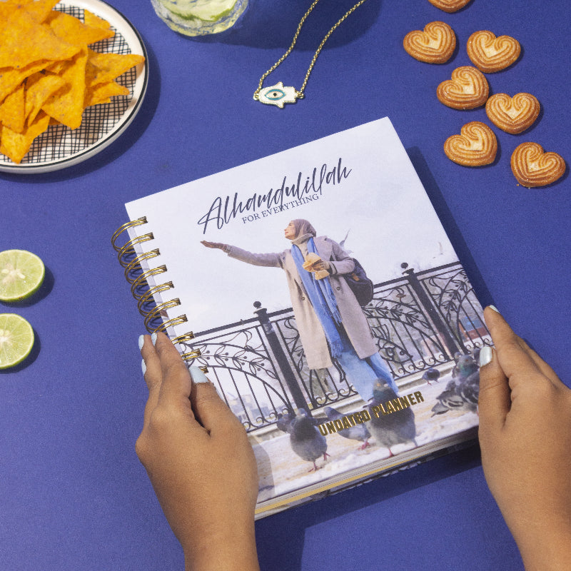 Undated Yearly Planner - Alhamdulillah (2023 Collection) + Ultimate Sticker Book Undated Planners June Trading   