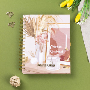 Undated Yearly Planner - Choose Kindness (2023 Collection) + Ultimate Sticker Book Undated Planners June Trading   