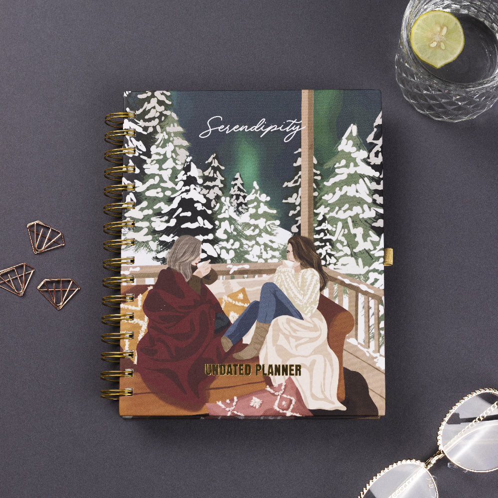 Undated Yearly Planner - Serendipity (2023 Collection) + Ultimate Sticker Book Undated Planners June Trading   