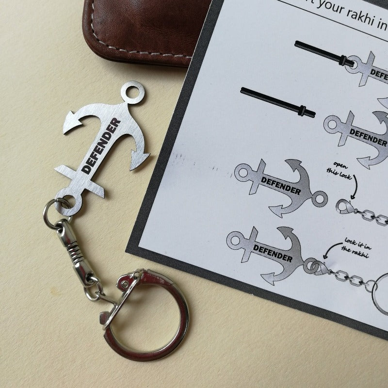Keychain Rakhi - Defender Rakhis June Trading   