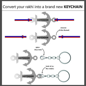 Keychain Rakhi - Defender Rakhis June Trading   
