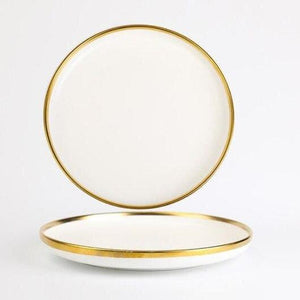 Ivory Gold Rimmed Starter Plate Starter Plates June Trading   