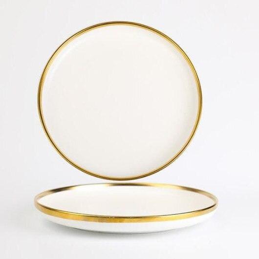 Ivory Gold Rimmed Starter Plate Starter Plates June Trading   