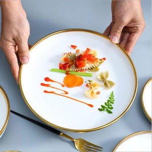 Ivory Gold Rimmed Starter Plate Starter Plates June Trading Starter Plate  