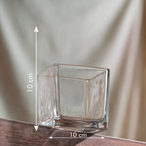 Minimalist Square Clear Glass Vase Vases June Trading   