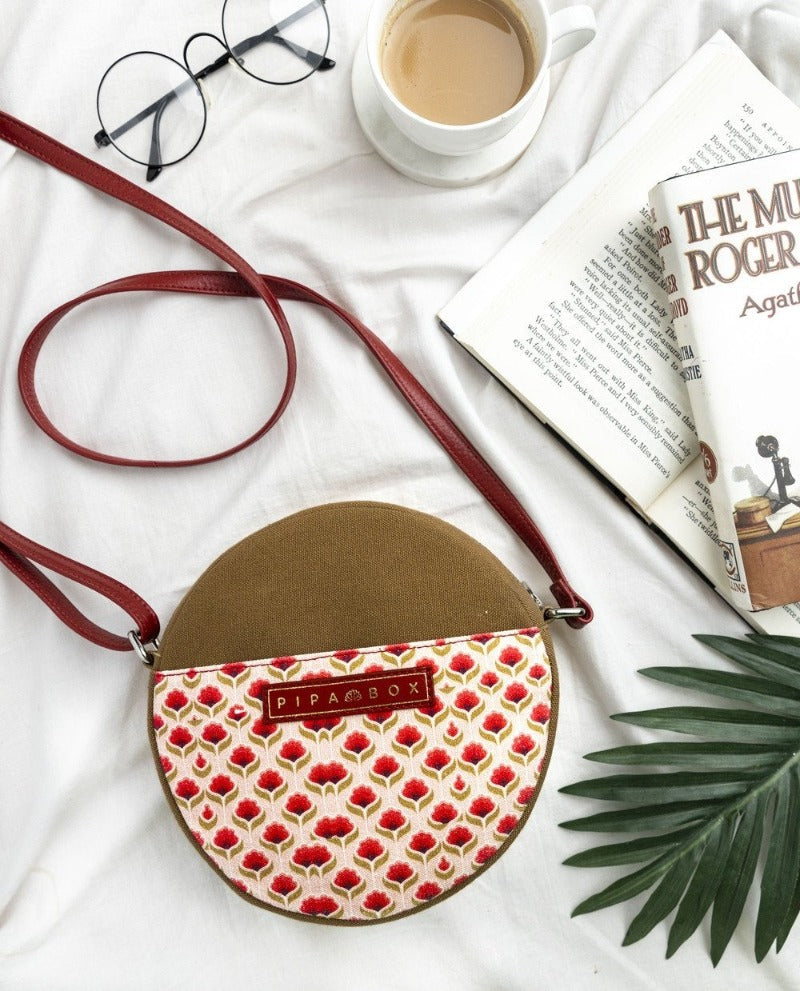 Floret - Canvas Sling Bag Shoulder Bag Pipa Box   
