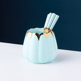 Empyrean Cutlery Stand With Spoon-Fork Set Cutlery Stand June Trading Baby Blue  