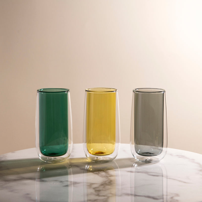 Premium Tinted Double Walled Glass Glasses June Trading   