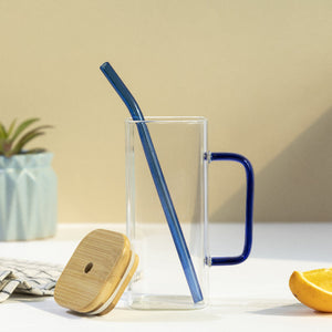 Play It Cool Glass Can With Straw & Lid Glasses June Trading Azure Blue  