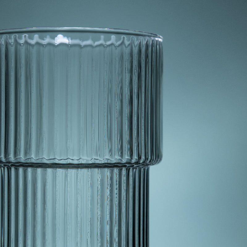 Ribbed Glass Carafe Standard (Set of 2) Glasses June Trading   