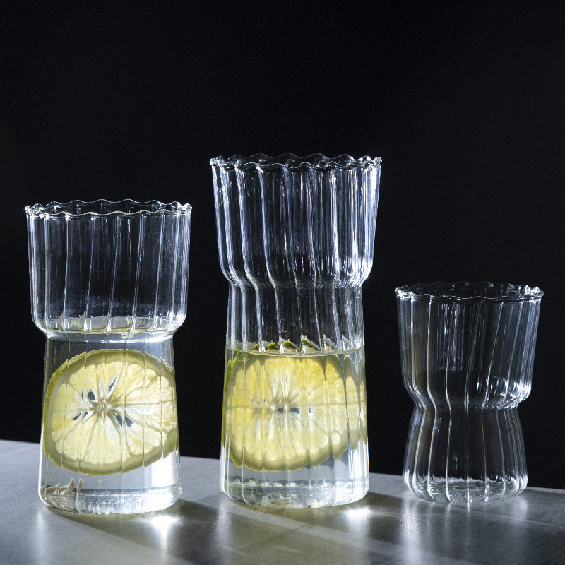 Silvia Ribbed Glass Glasses June Trading   