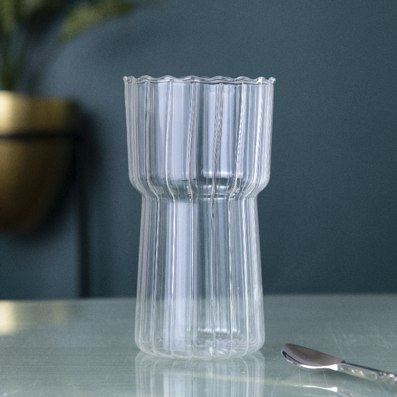 Silvia Ribbed Glass Glasses June Trading Classy Standard  