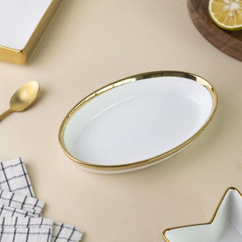 Aurulent Edge Small Oval Tray