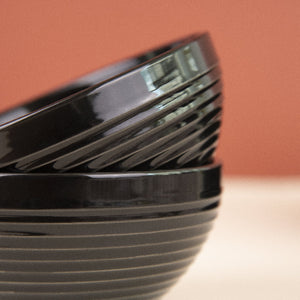 Bold Black Swirl Bowl Bowls June Trading   