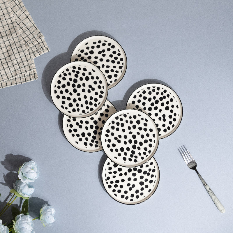 Stylish Patches 6 Inch Snack Plate (Set of 4) Snack Plate June Trading   