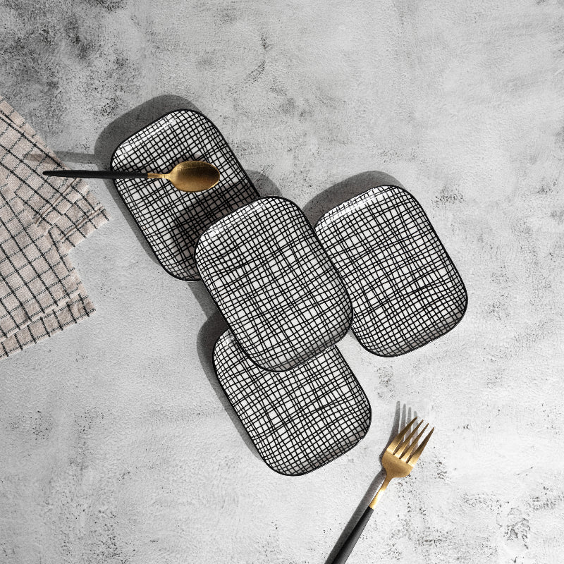 Seamless Pattern Rectangle 5.5 Inch Snack Plate (Set of 6) Snack Plate June Trading   