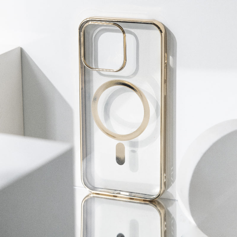 Metallichrome Royal Gold Magsafe Clear iPhone Cover Mobile Phone Cases June Trading iPhone 14 Plus  
