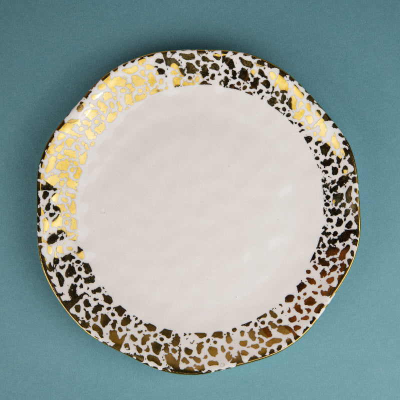 Aurulent Matte Patches Uneven Snack Plate (Clearance Sale) Dinner Plates June Trading   