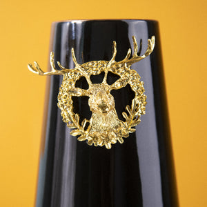 Ceramic Gold Plated Reindeer Vase Vases June Trading   